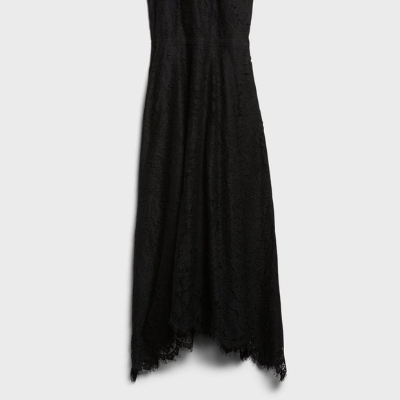 BANANA REPUBLIC Lace Midi Dress Black Size 4 - Picture 6 of 16